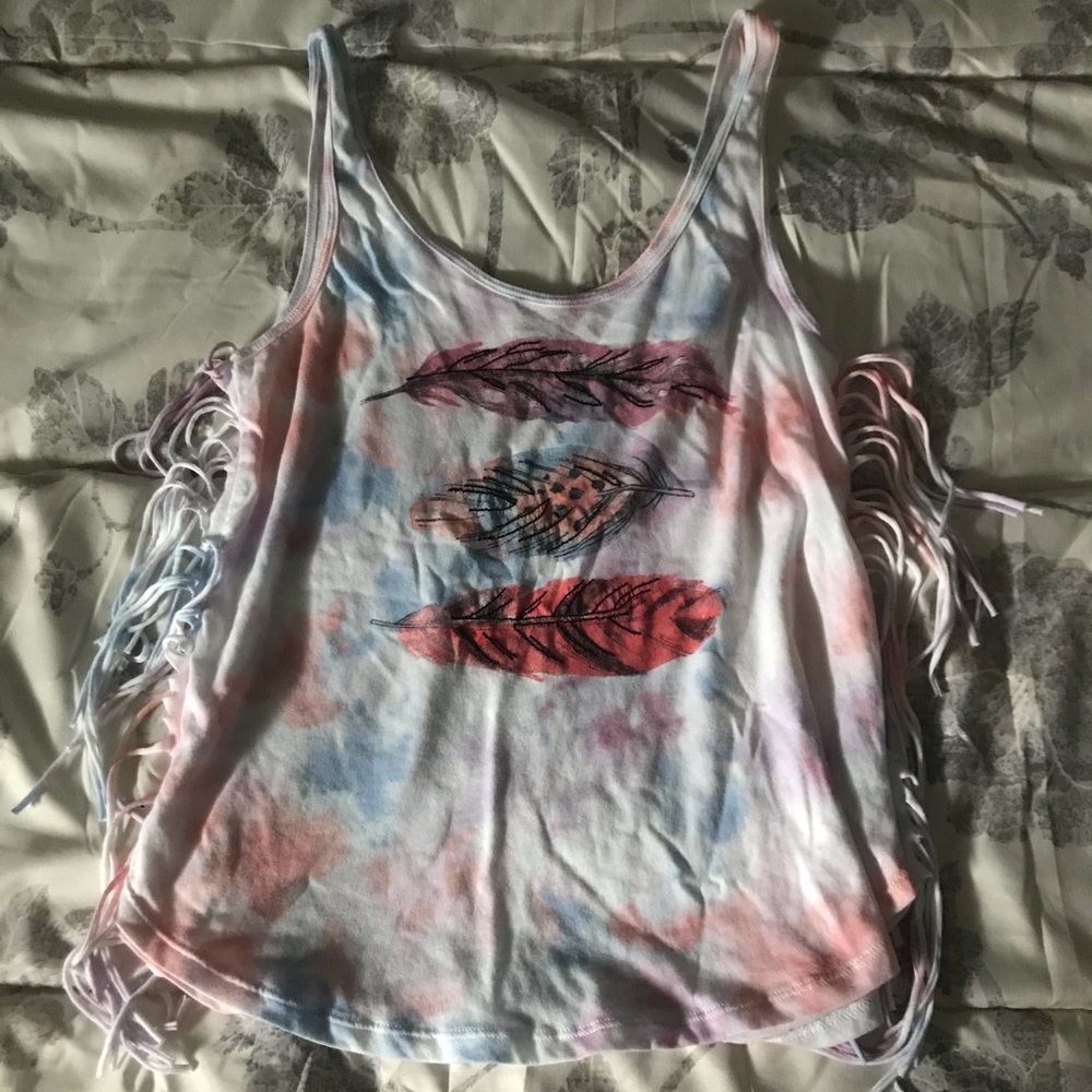 Hollister Tye Dye Boho Fringe Tank